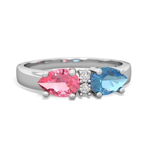 blue topaz-pink sapphire timeless ring