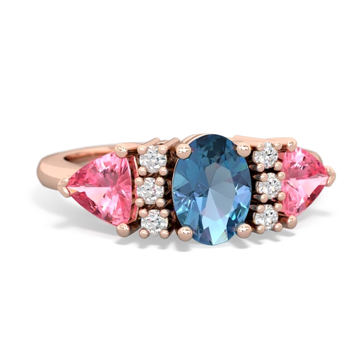 blue topaz-pink sapphire timeless ring