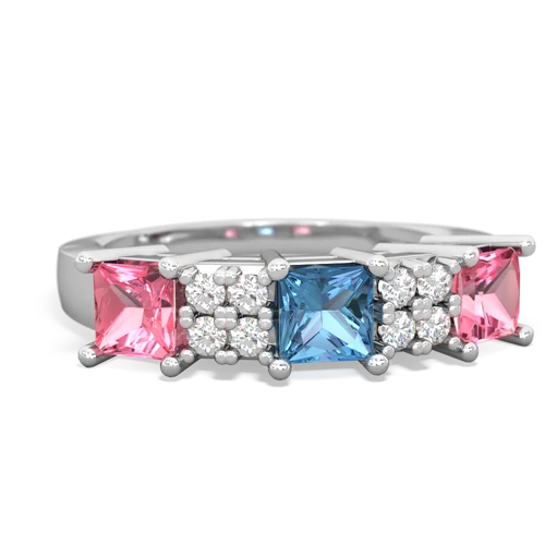 blue topaz-pink sapphire timeless ring