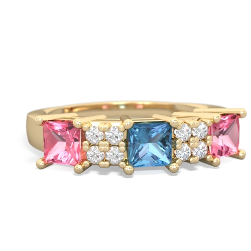 blue topaz-pink sapphire timeless ring