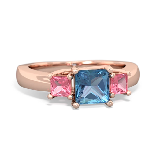 blue topaz-pink sapphire timeless ring