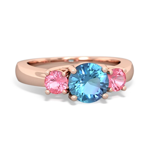 blue topaz-pink sapphire timeless ring