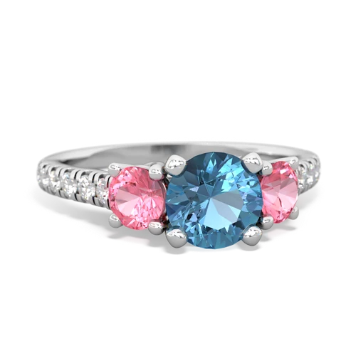 blue topaz-pink sapphire trellis pave ring