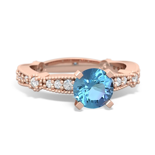 blue topaz antique engagement ring