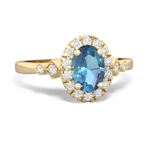 blue topaz antique halo ring