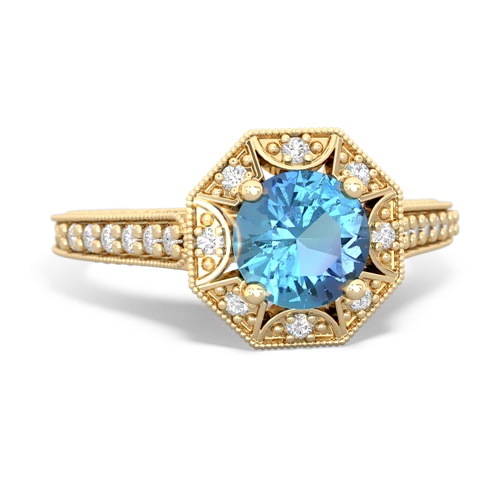 Blue Topaz Art-Deco Starburst Genuine Swiss Blue Topaz ring Ring
