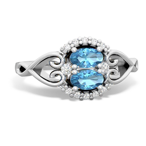 Blue Topaz Love Nest Genuine Swiss Blue Topaz ring Ring