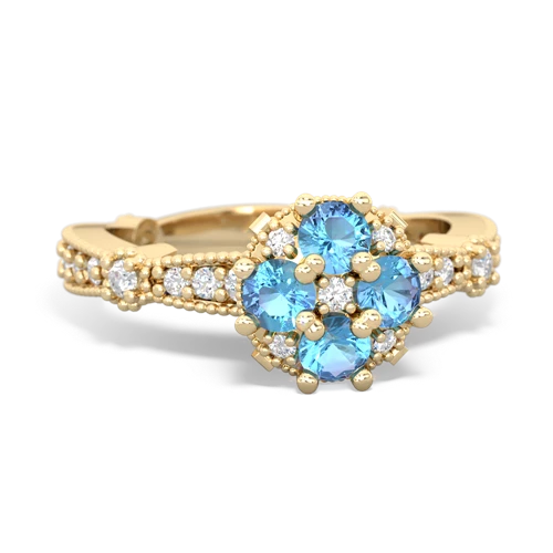 blue topaz art deco engagement ring