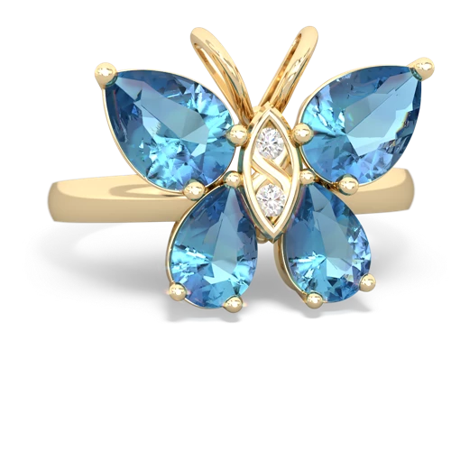 blue topaz butterfly ring