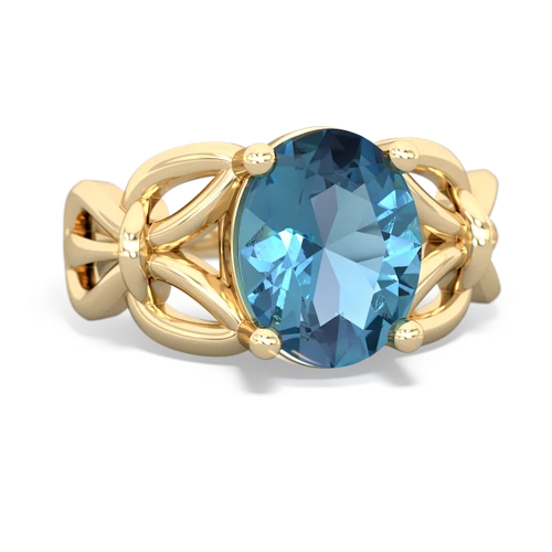 Blue Topaz Celtic Knot Genuine Swiss Blue Topaz ring Ring