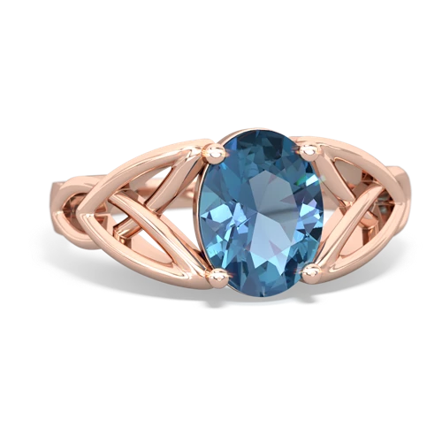 blue topaz celtic ring