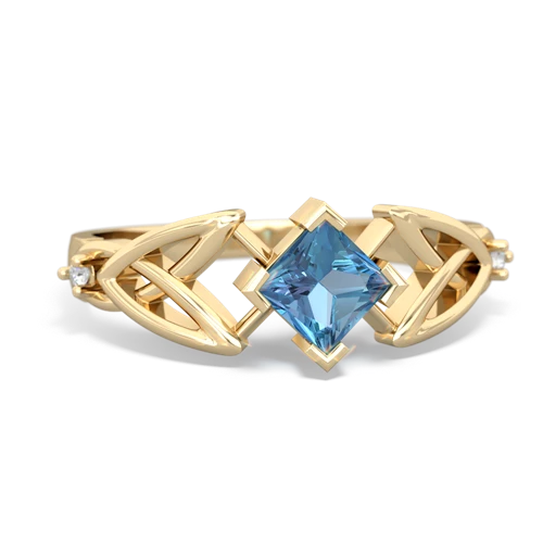 Blue Topaz Celtic Trinity Knot Genuine Swiss Blue Topaz ring Ring