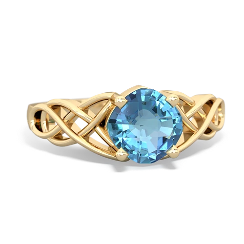 blue topaz celtic ring