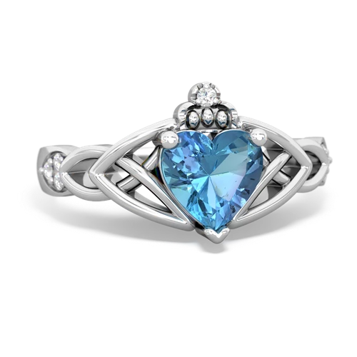 Blue Topaz Claddagh Trinity Knot Genuine Swiss Blue Topaz ring Ring
