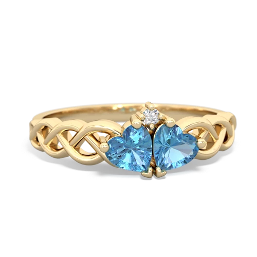 Blue Topaz Heart to Heart Braid Genuine Swiss Blue Topaz ring Ring