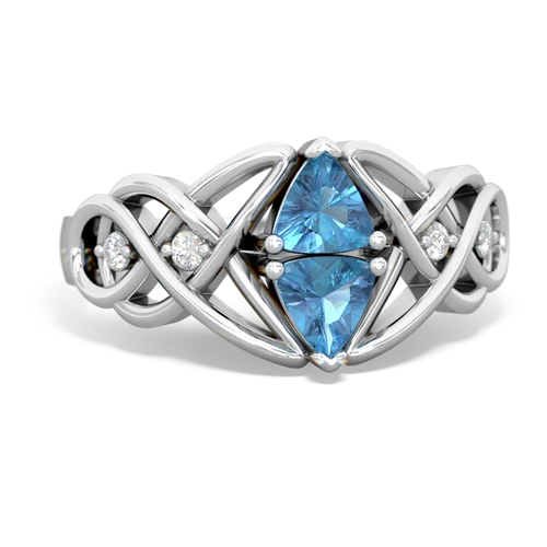 blue topaz celtic knot ring