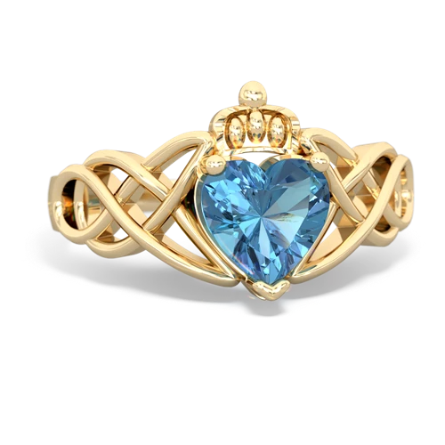 blue topaz claddagh ring