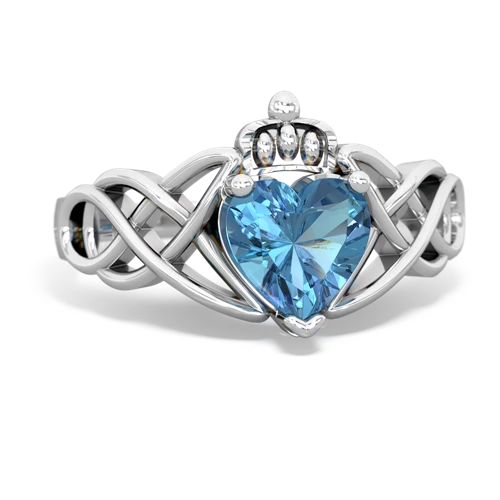 blue topaz claddagh ring