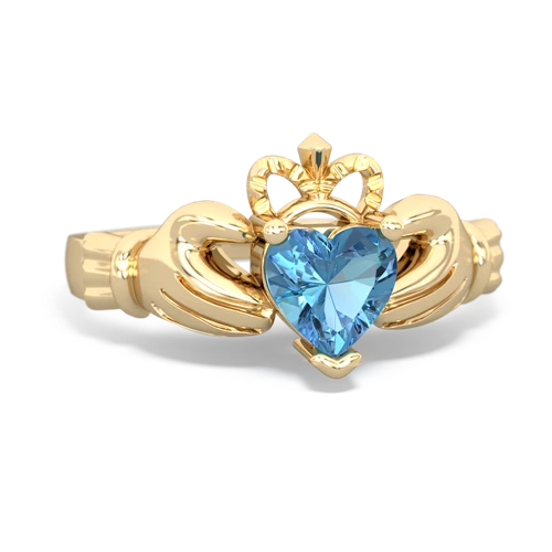 Blue Topaz Claddagh Genuine Swiss Blue Topaz ring Ring