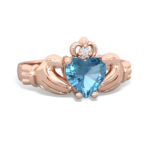 Blue Topaz Claddagh Genuine Swiss Blue Topaz ring Ring