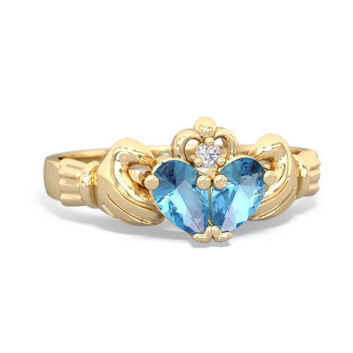 blue topaz claddagh ring