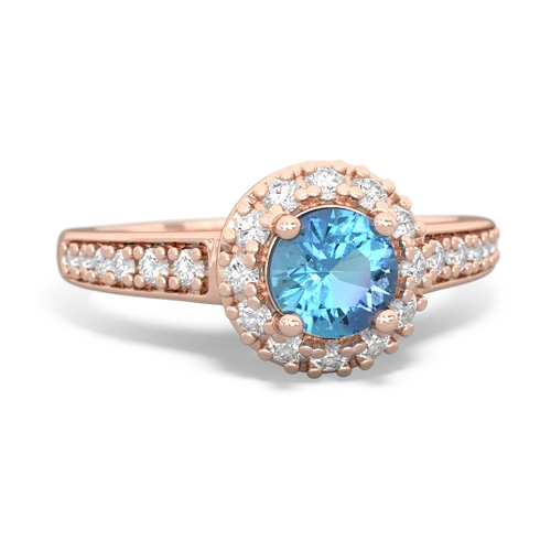 blue topaz classic halo ring