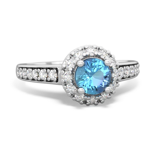 blue topaz classic halo ring