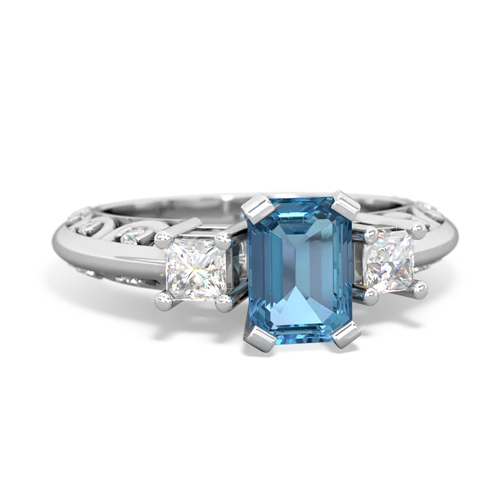 Blue Topaz Art Deco Genuine Swiss Blue Topaz ring Ring