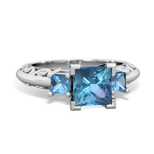Blue Topaz Genuine Swiss Blue Topaz with  and  Art Deco ring Ring