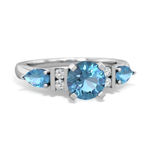Blue Topaz Genuine Swiss Blue Topaz with  and  Engagement ring Ring