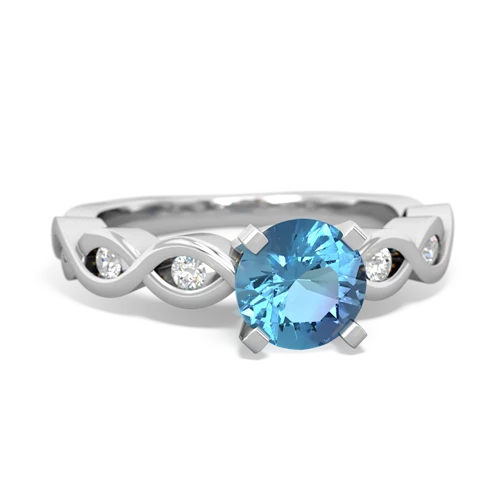Blue Topaz Infinity Engagement Genuine Swiss Blue Topaz ring Ring