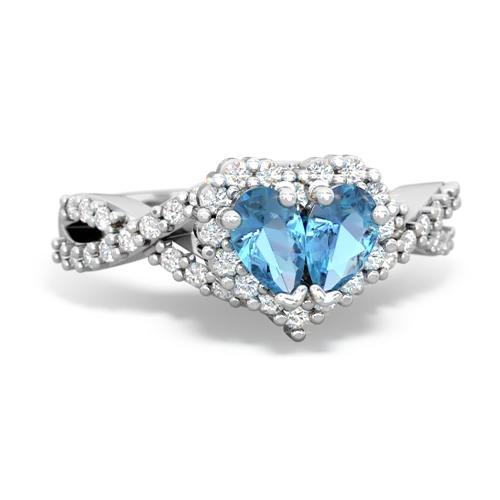 Blue Topaz Diamond Twist Genuine Swiss Blue Topaz ring Ring