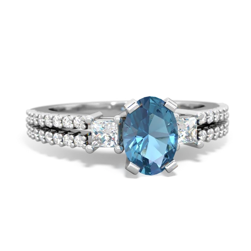 Blue Topaz Engagement Genuine Swiss Blue Topaz ring Ring