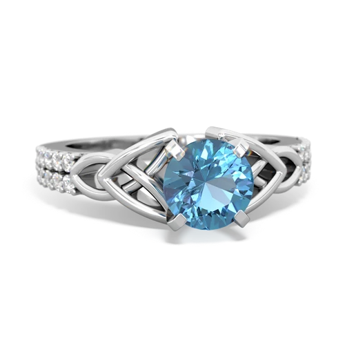 Blue Topaz Celtic Knot Engagement Genuine Swiss Blue Topaz ring Ring