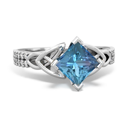 Blue Topaz Celtic Knot Engagement Genuine Swiss Blue Topaz ring Ring