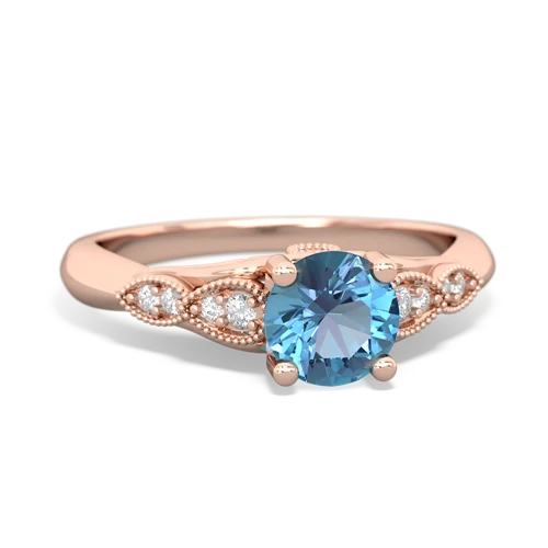 blue topaz filigree milgrain ring