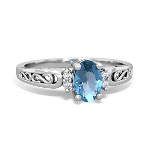 blue topaz filligree ring