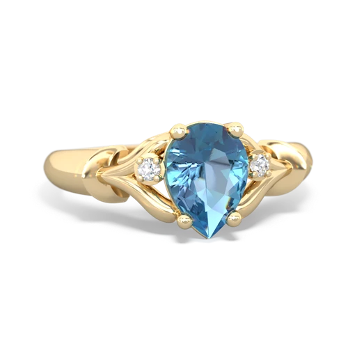 blue topaz filligree ring