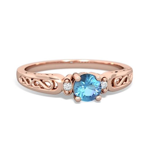 blue topaz filligree ring