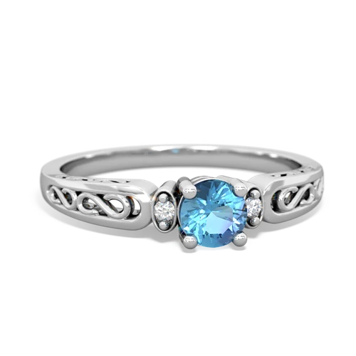 blue topaz filligree ring