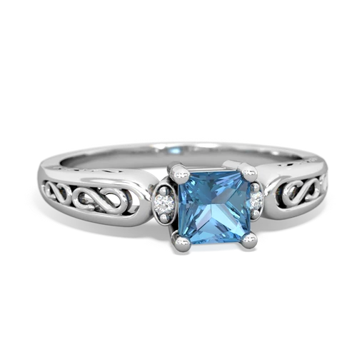 blue topaz filligree ring