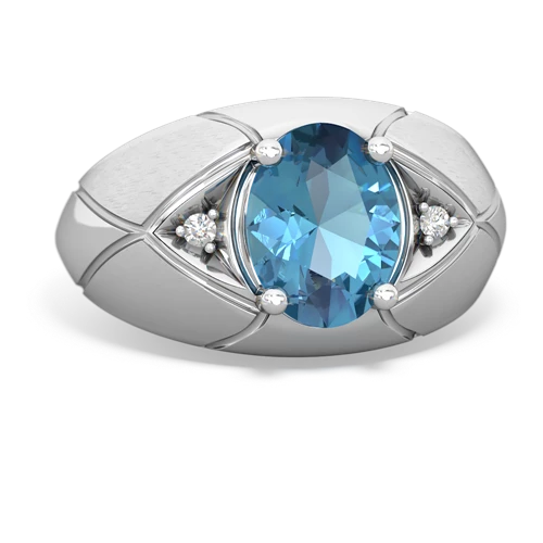 blue topaz mens ring