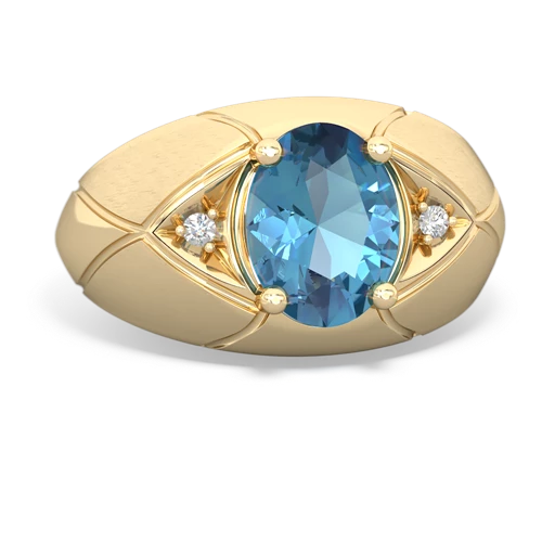 blue topaz mens ring