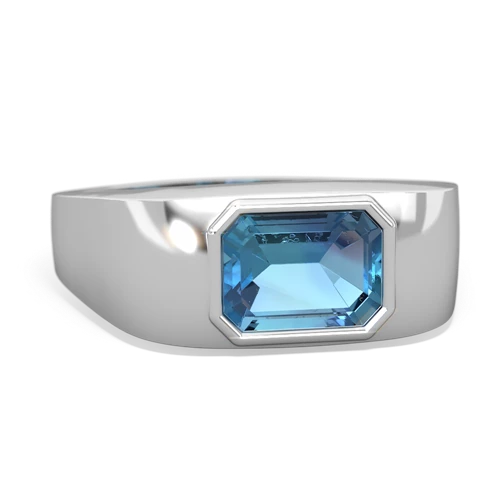 blue topaz mens ring