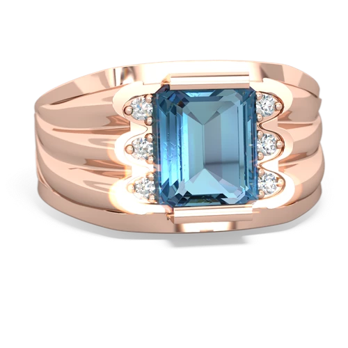 blue topaz mens ring