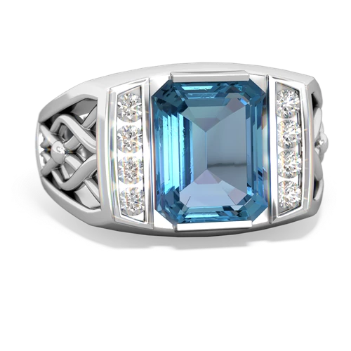 blue topaz mens vine ring