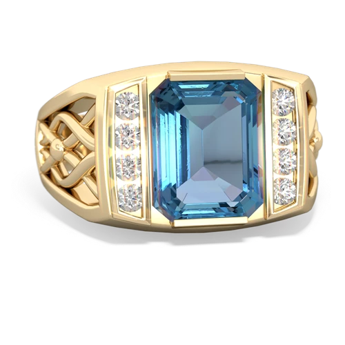 blue topaz mens vine ring