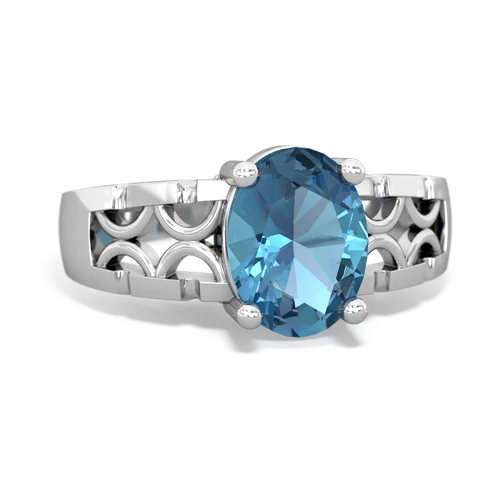 blue topaz modern ring