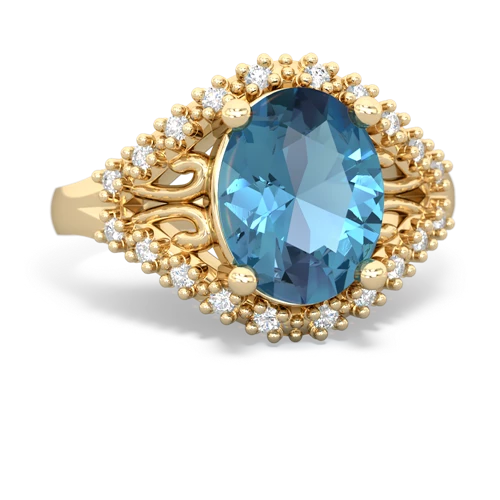 Blue Topaz Antique Style Genuine Swiss Blue Topaz ring Ring