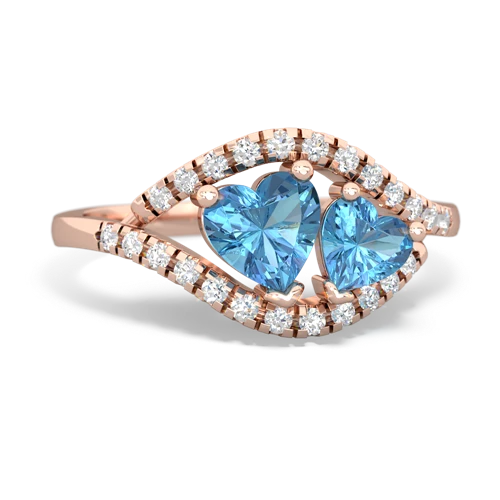 blue topaz mother child ring